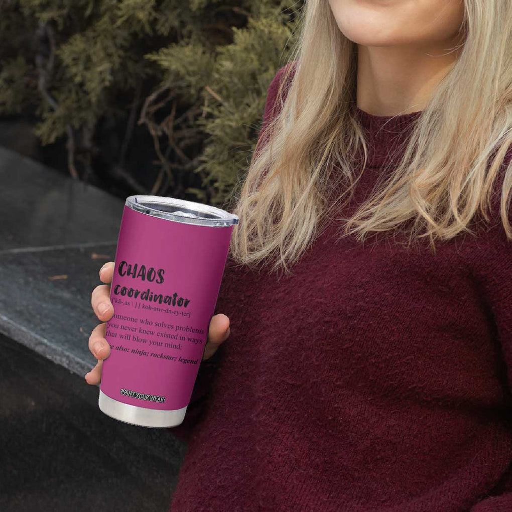 Chaos Coordinator Tumbler Cup Christmas Gifts for Colleague Coworker Travel Mug Thank You Gift Pink TB10
