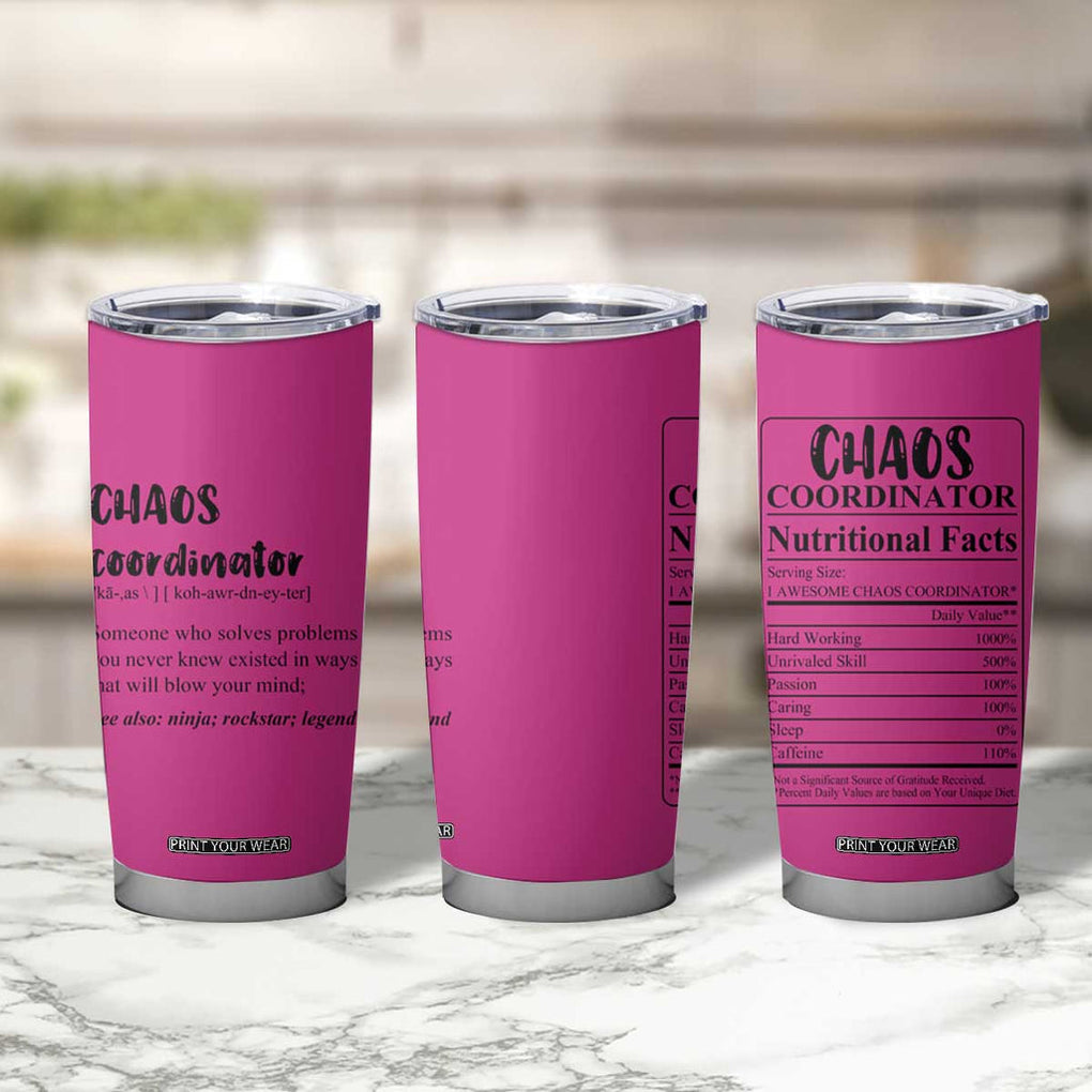 Chaos Coordinator Tumbler Cup Christmas Gifts for Colleague Coworker Travel Mug Thank You Gift Pink TB10