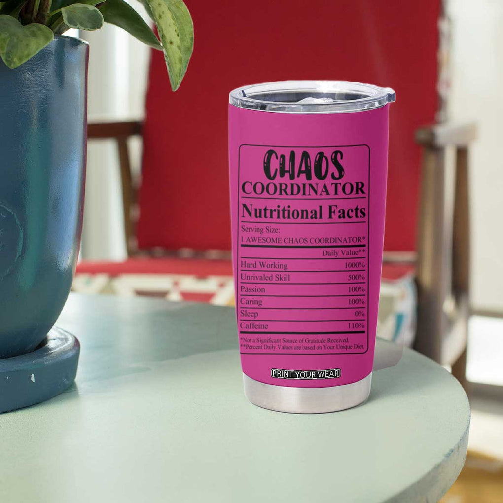 Chaos Coordinator Tumbler Cup Christmas Gifts for Colleague Coworker Travel Mug Thank You Gift Pink TB10