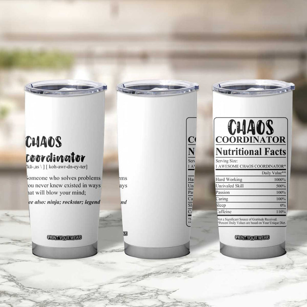 Chaos Coordinator Tumbler Cup Christmas Gifts for Colleague Coworker Travel Mug Thank You Gift White TB10
