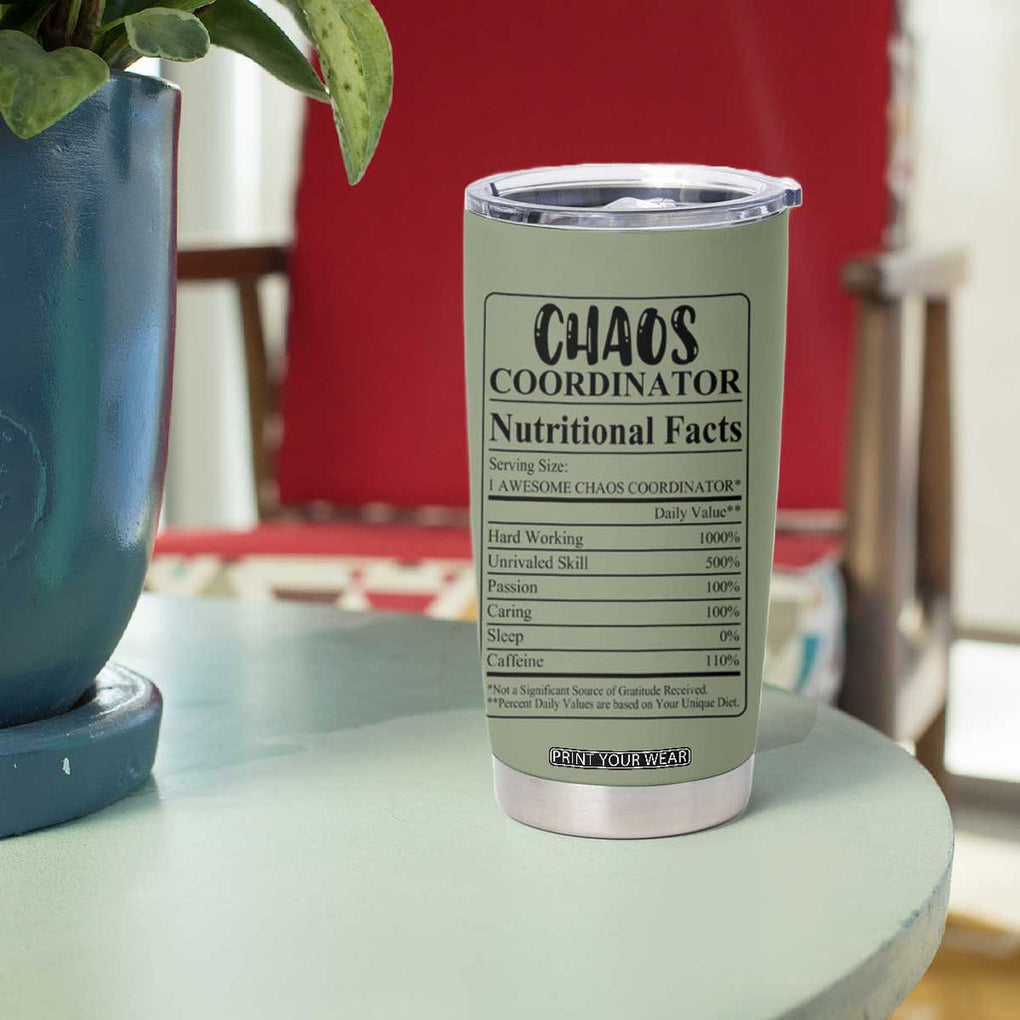 Chaos Coordinator Tumbler Cup Christmas Gifts for Colleague Coworker Travel Mug Thank You Gift Pink Moss-Green TB10