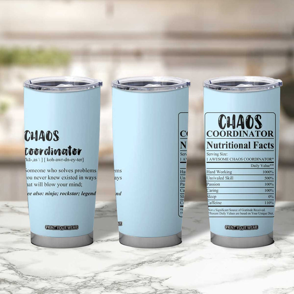 Chaos Coordinator Tumbler Cup Christmas Gifts for Colleague Coworker Travel Mug Thank You Gift Blue TB10