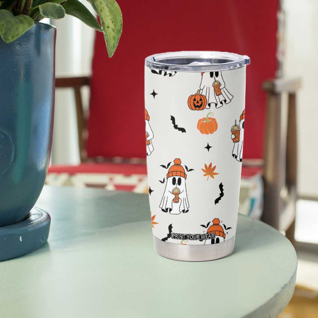 Cute Ghost Fall Coffee Tumbler Cup In My Pumpkin Era Retro Funny Fall Vibes Thanksgiving Halloween TB10