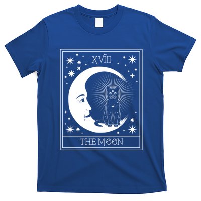 Tarot Card Moon And Cat Graphic Wicca Pagan Witch Halloween Funny Gift T-Shirt