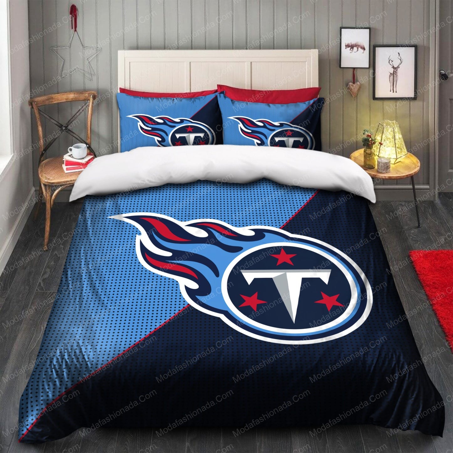 NFL Tennessee Titans Navy Blue Bedding Set