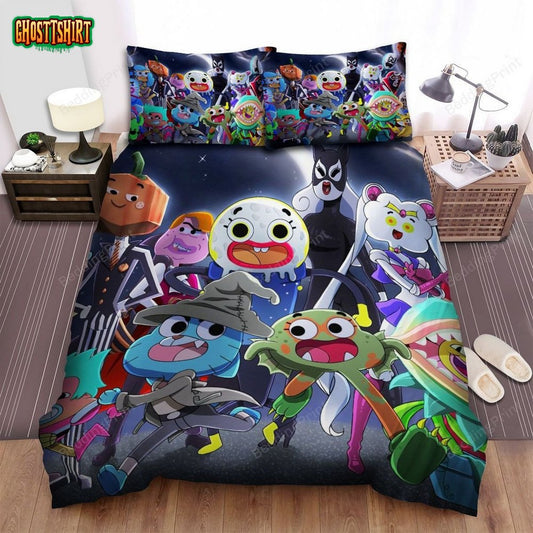 The Amazing World Of Gumball Halloween Bed Sheet Spread Duvet Cover Bedding Set