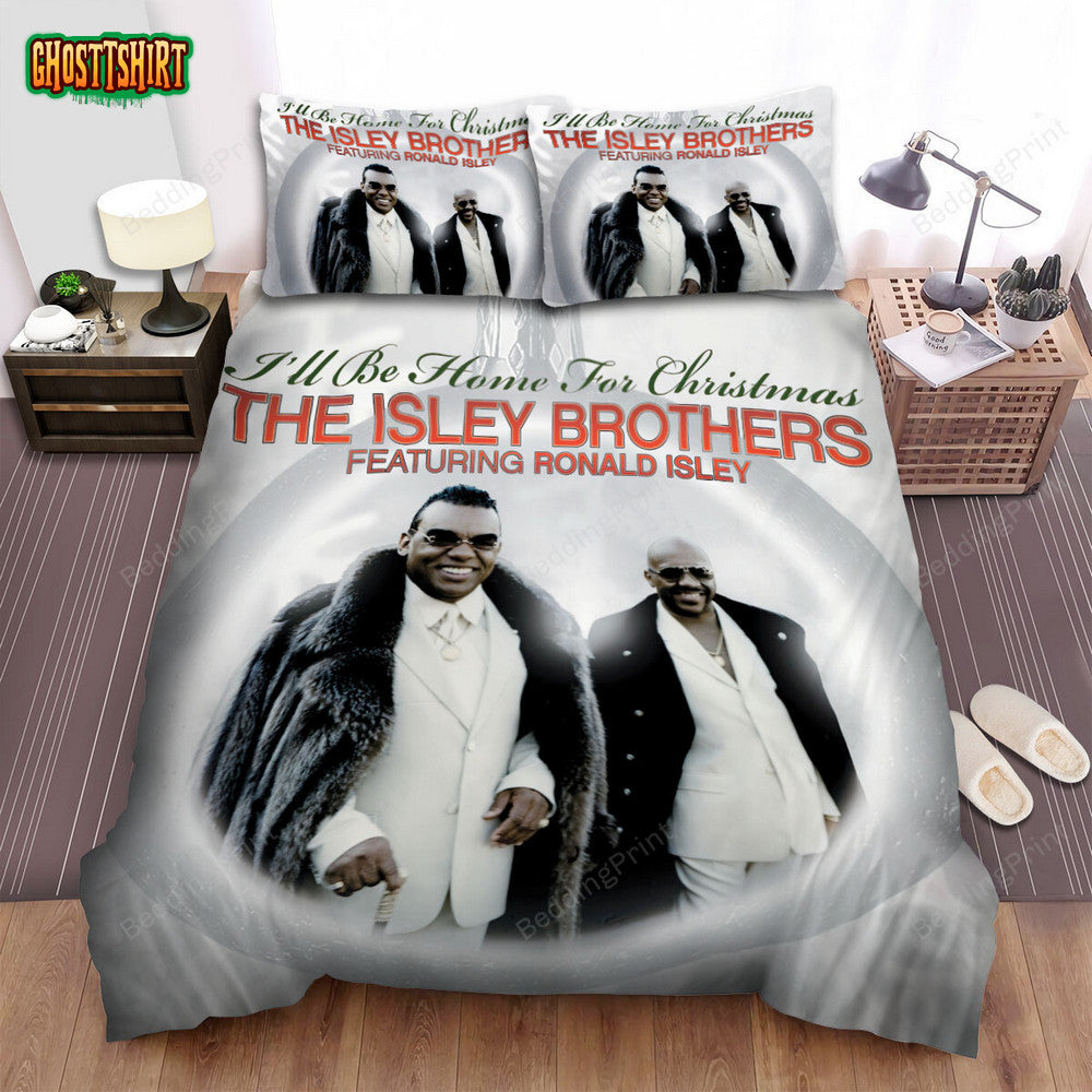 The Isley Brothers Band Album I'll Be Home For Christmas Bed Sheets Duvet Cover Bedding Set