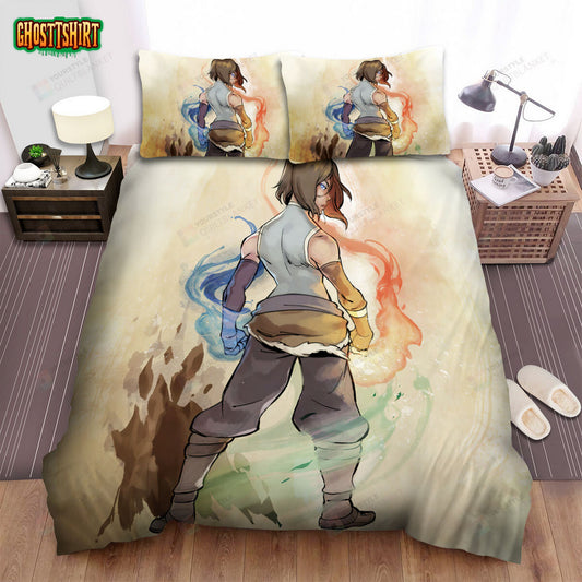 The Legend Of Korra (2012–2014) Five Elements Movie Poster Bed Sheets Duvet Cover Bedding Set