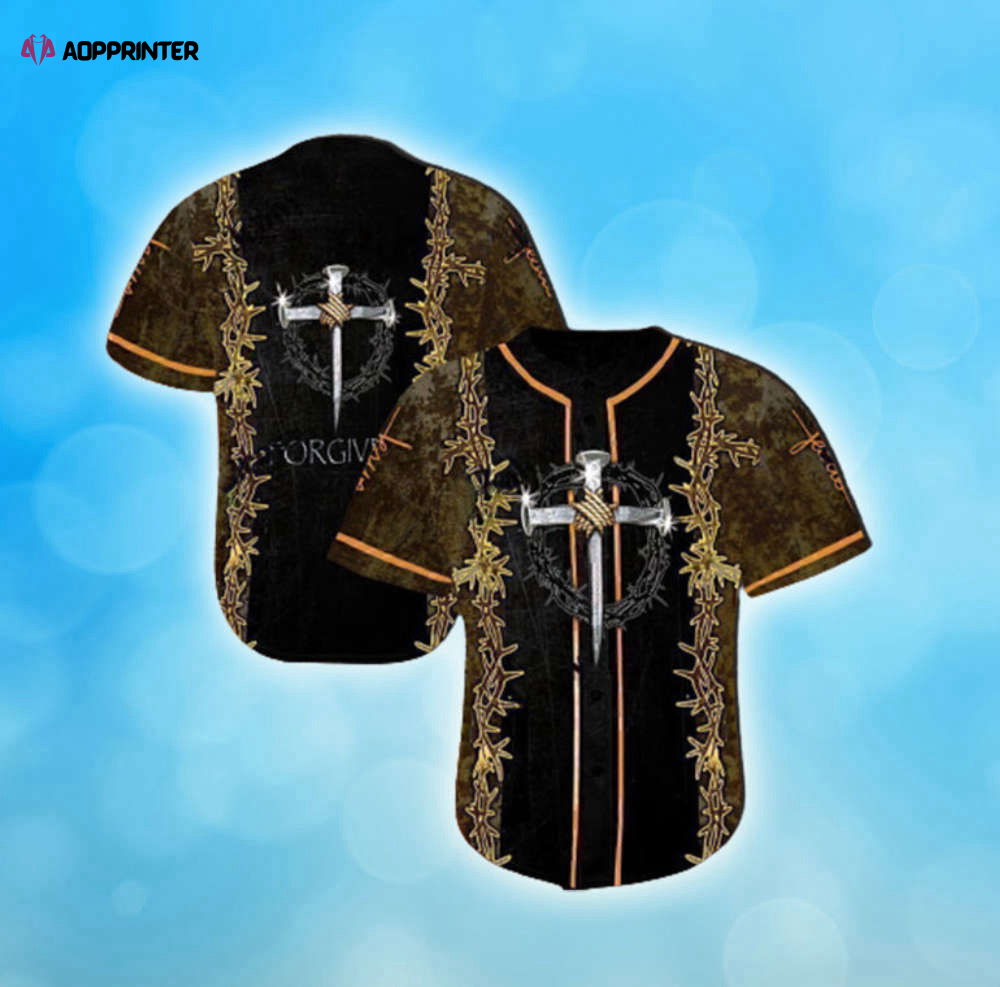 Colorful Thorn Cross Christian Baseball Jersey Adult Unisex S-5XL Full Size - Aopprinter