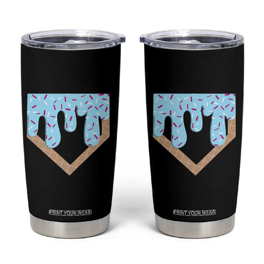 Baseball Ice Cream Dripping Tumbler Cup Home Plate Drip TS02