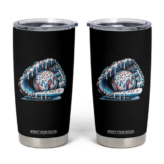 Baseball Drip Sprinkles Ice Cream Tumbler Cup Ball and Glove Dripping TS02