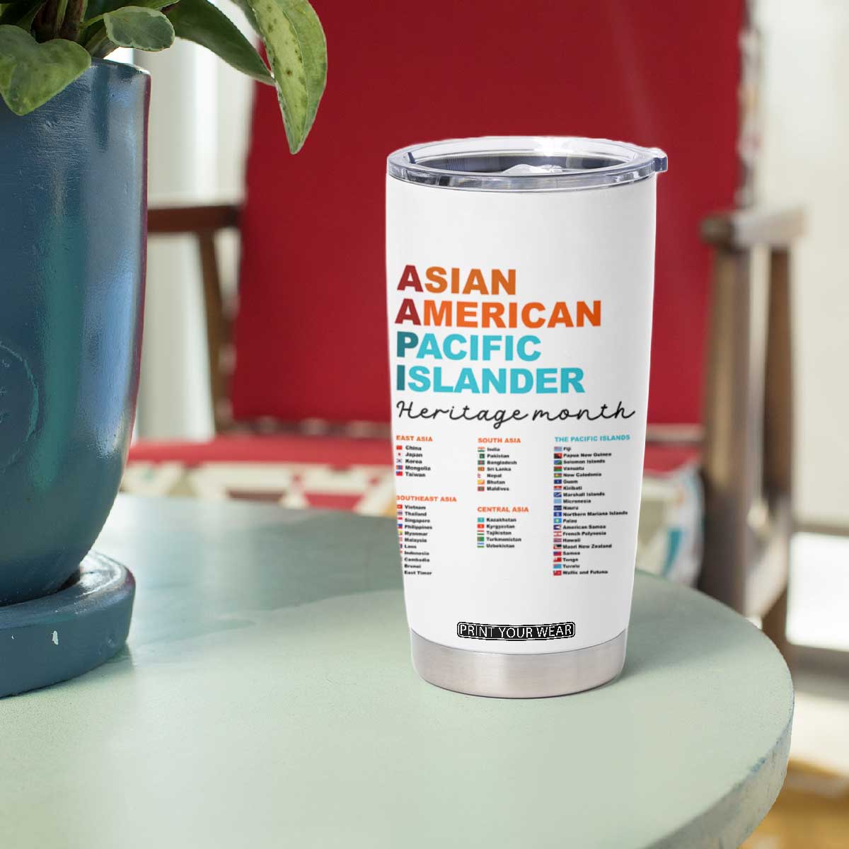 AAPI Heritage Month Tumbler Cup Asian American and Pacific Islander Countries Pride TS02