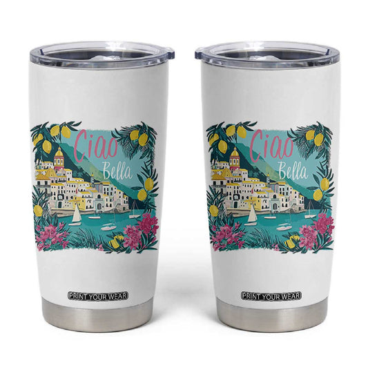Ciao Bella Italy Amalfi Coast Tumbler Cup Lemons and Florals Nostalgic Village TS02