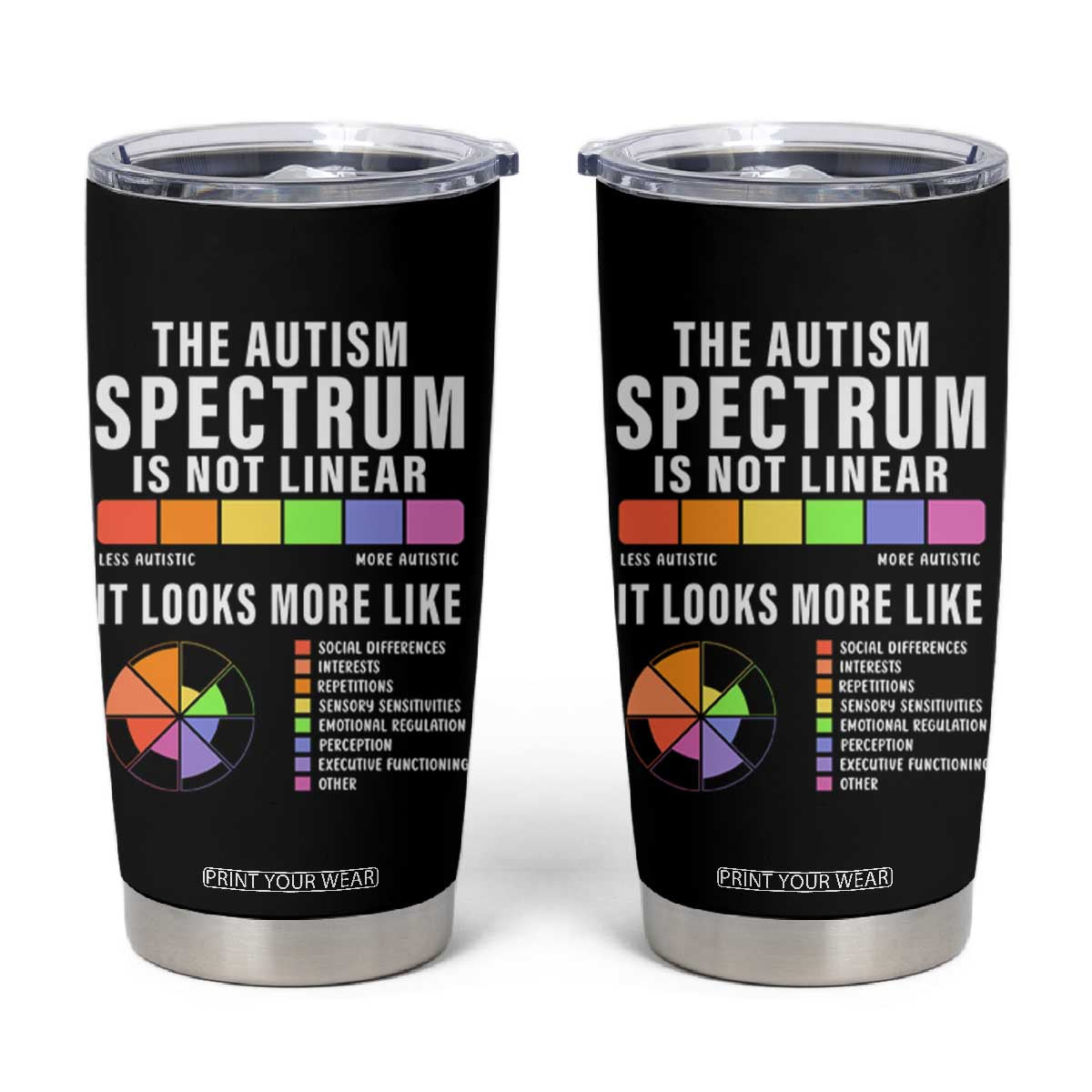 Autism Acceptance Tumbler Cup The Autism Spectrum Is Not Linear TS02
