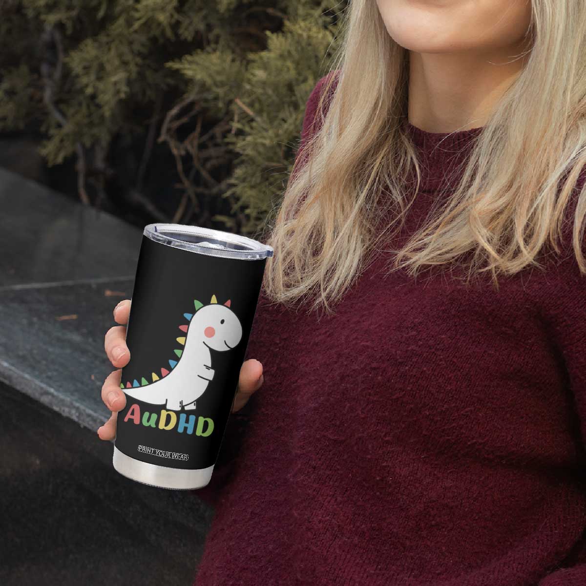 Cute Dinosaur AuDHD Tumbler Cup ADHD Awareness TS02