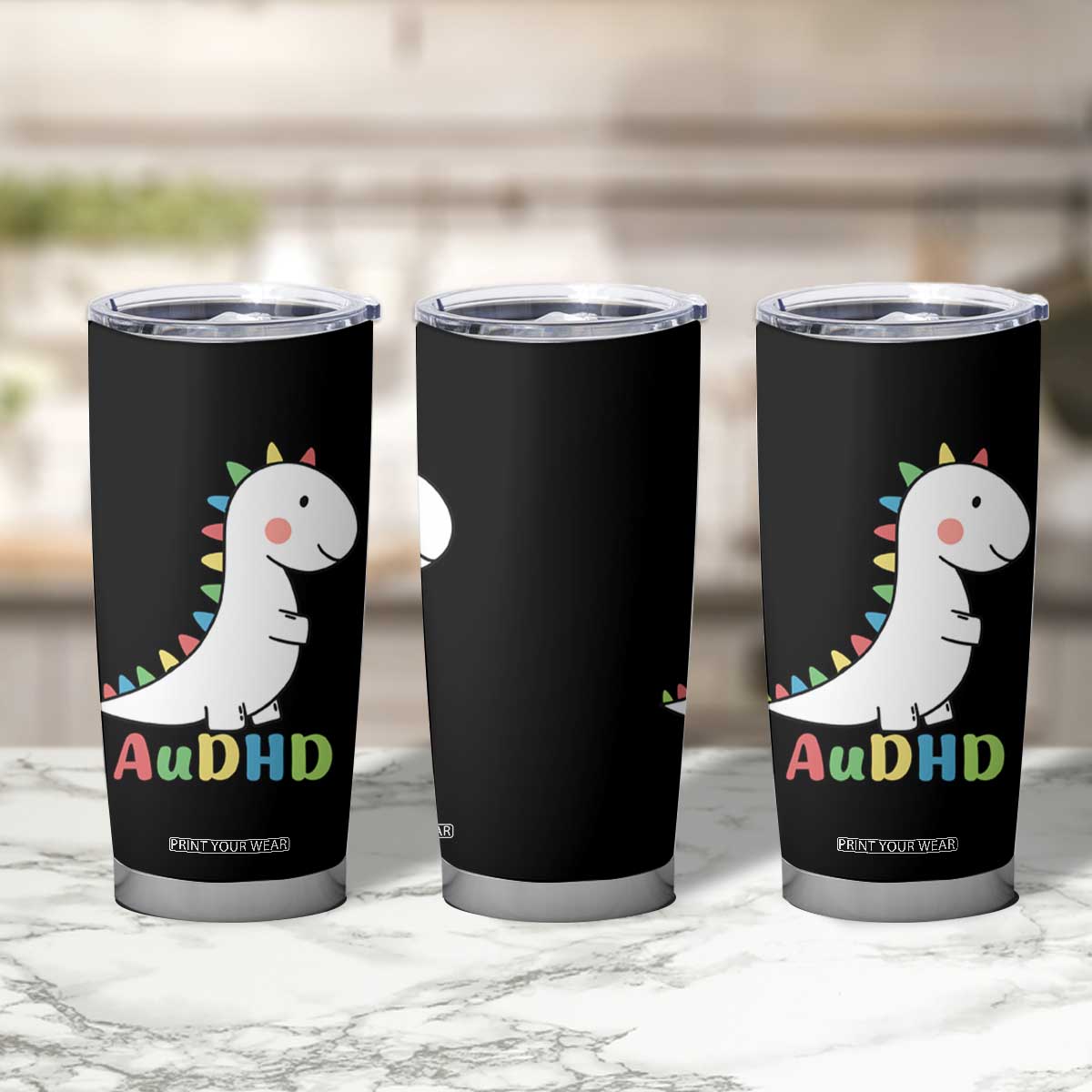 Cute Dinosaur AuDHD Tumbler Cup ADHD Awareness TS02