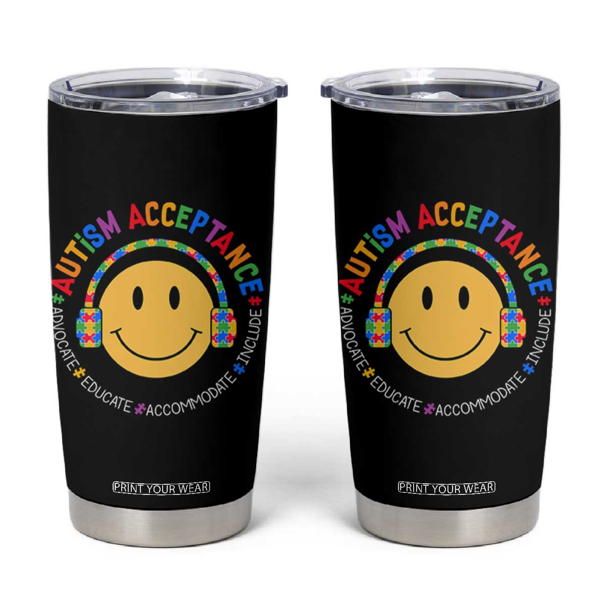 Autism Awareness Acceptance Tumbler Cup Special Education Teacher Kids TS02
