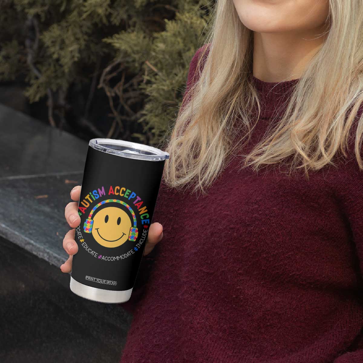 Autism Awareness Acceptance Tumbler Cup Special Education Teacher Kids TS02