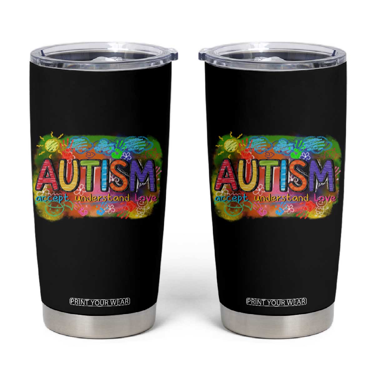 Autism Acceptance Tumbler Cup Accept Understand Love Autistic Support TS02
