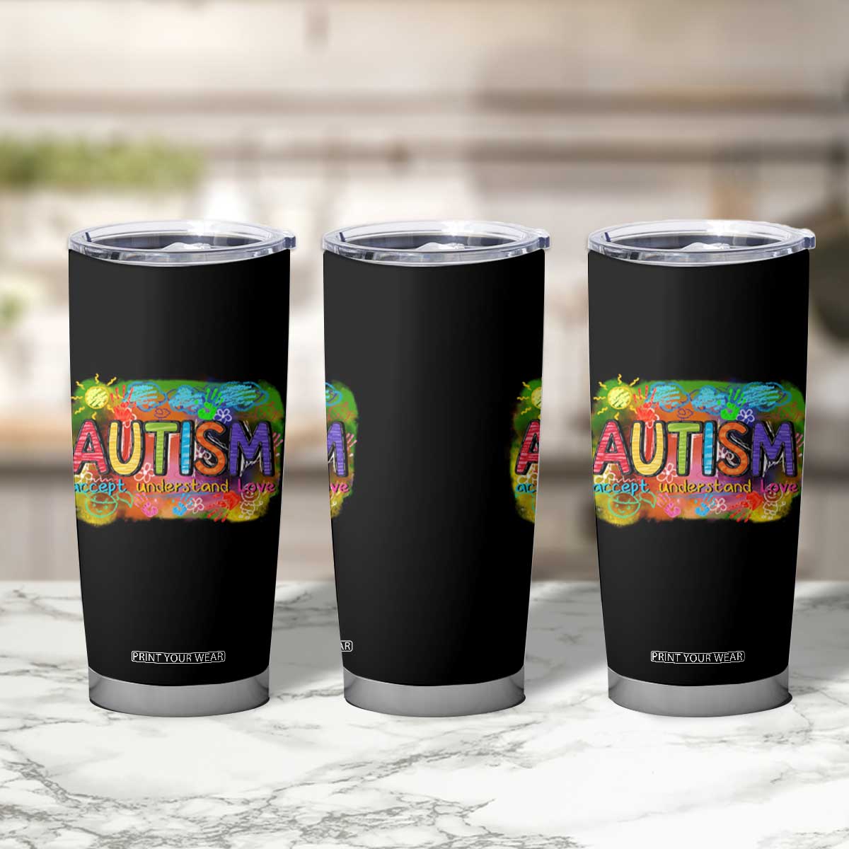 Autism Acceptance Tumbler Cup Accept Understand Love Autistic Support TS02