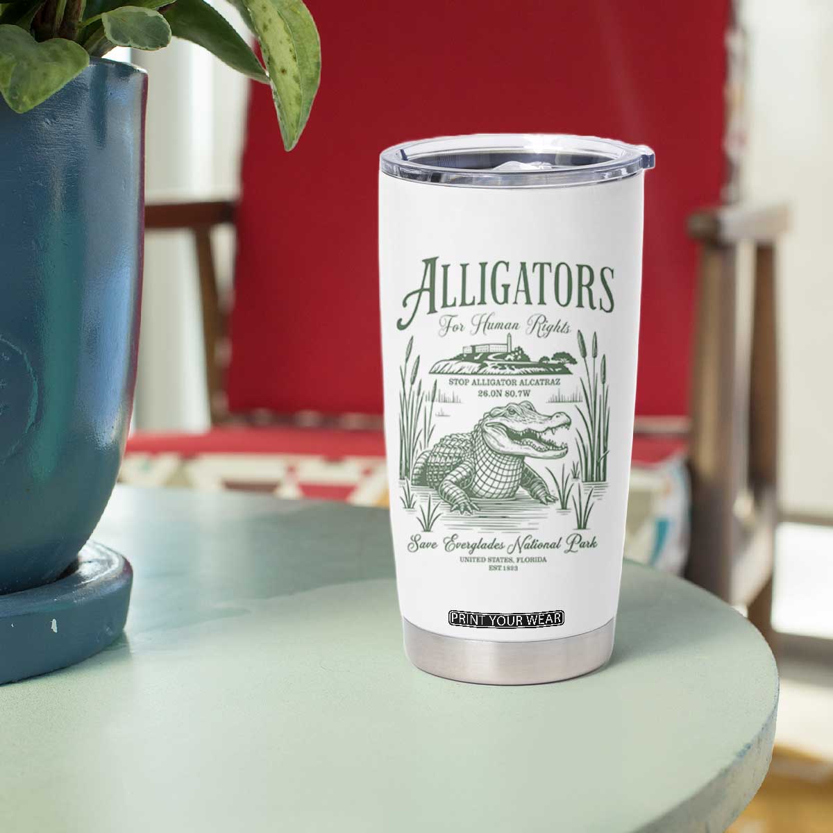 Alligators for Human Rights Tumbler Cup Save Everglades Alcatraz TS02