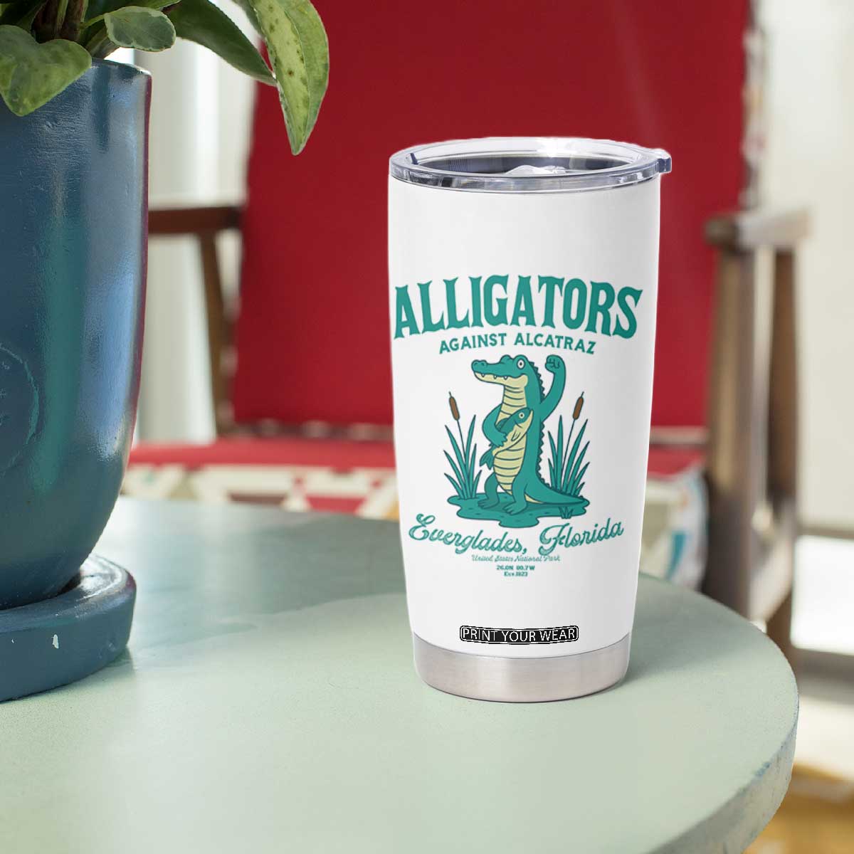 Alligators Against Alcatraz Tumbler Cup Everglades Florida for Human Rights TS02