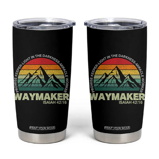 Christian Faith Tumbler Cup Waymaker Promise Keeper Miracle Worker Retro Vintage TS02