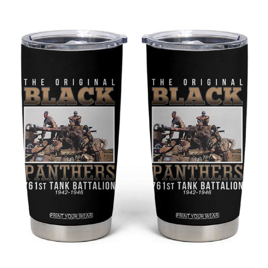 761st Tank Battalion Tribute Tumbler Cup Black Panthers WW2 Heroes TS02