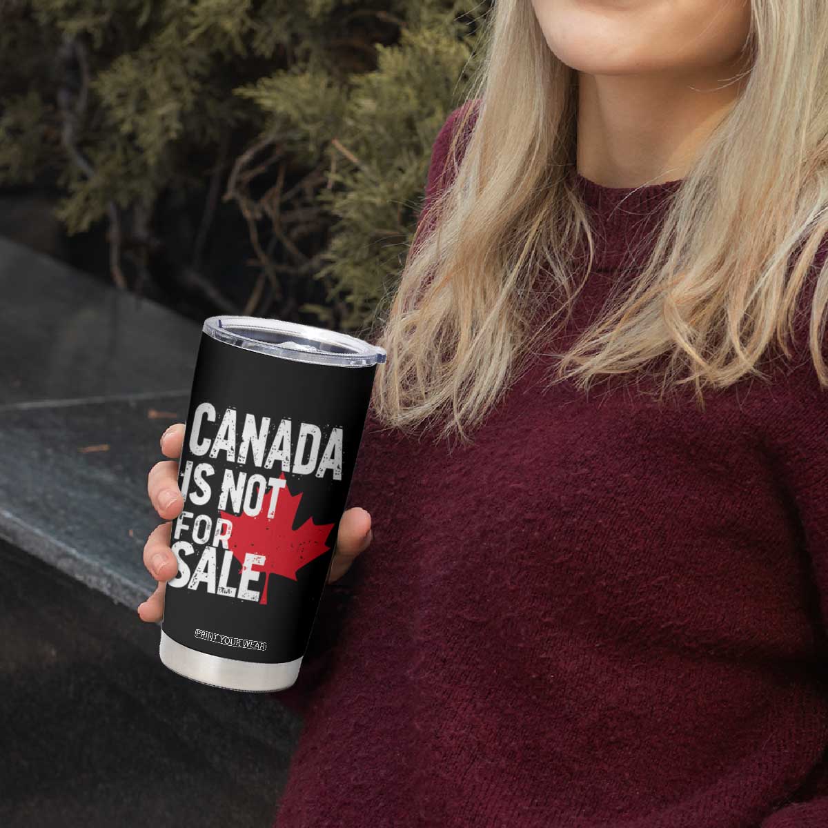 Canada Is Not For Sale Tumbler Cup Distressed Vintage Canadian Maple Leaf TS02