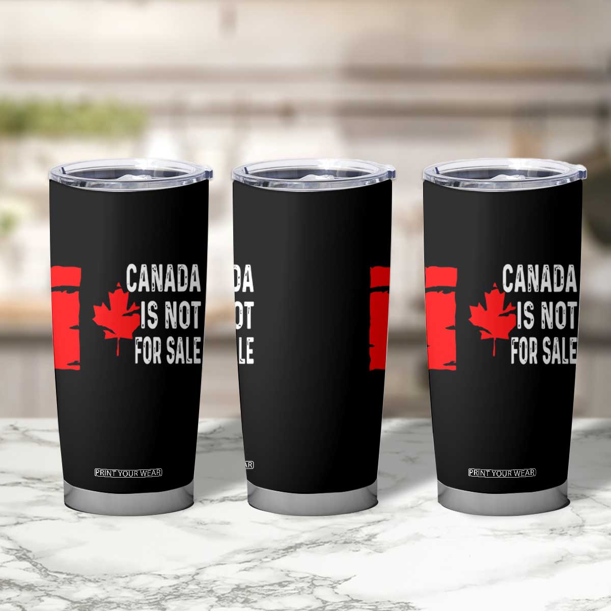 Canada Is Not For Sale Tumbler Cup Maple Leaf Candadian Flag Distressed TS02