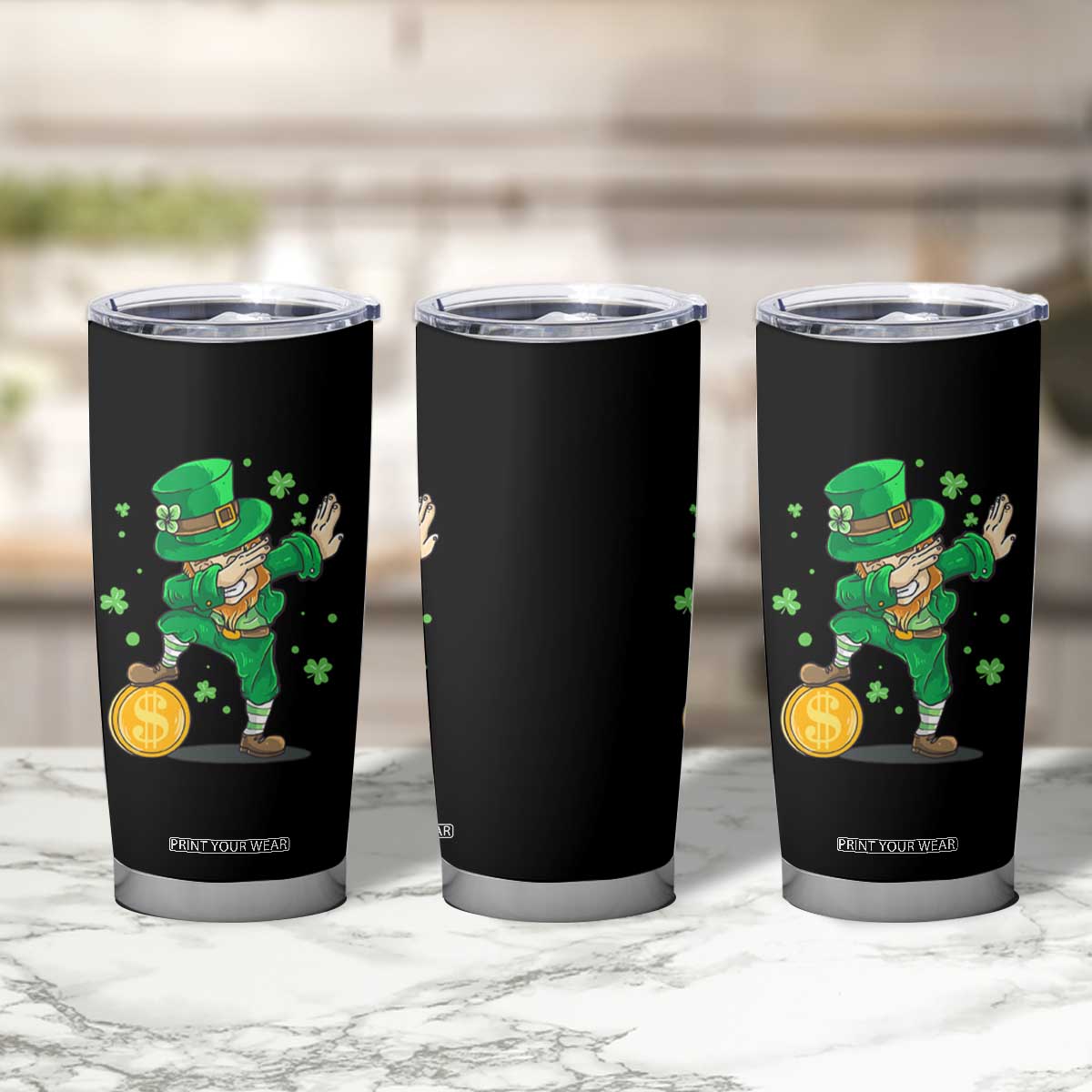Cute Dabbing Leprechaun Tumbler Cup Funny St Patricks Day TS02