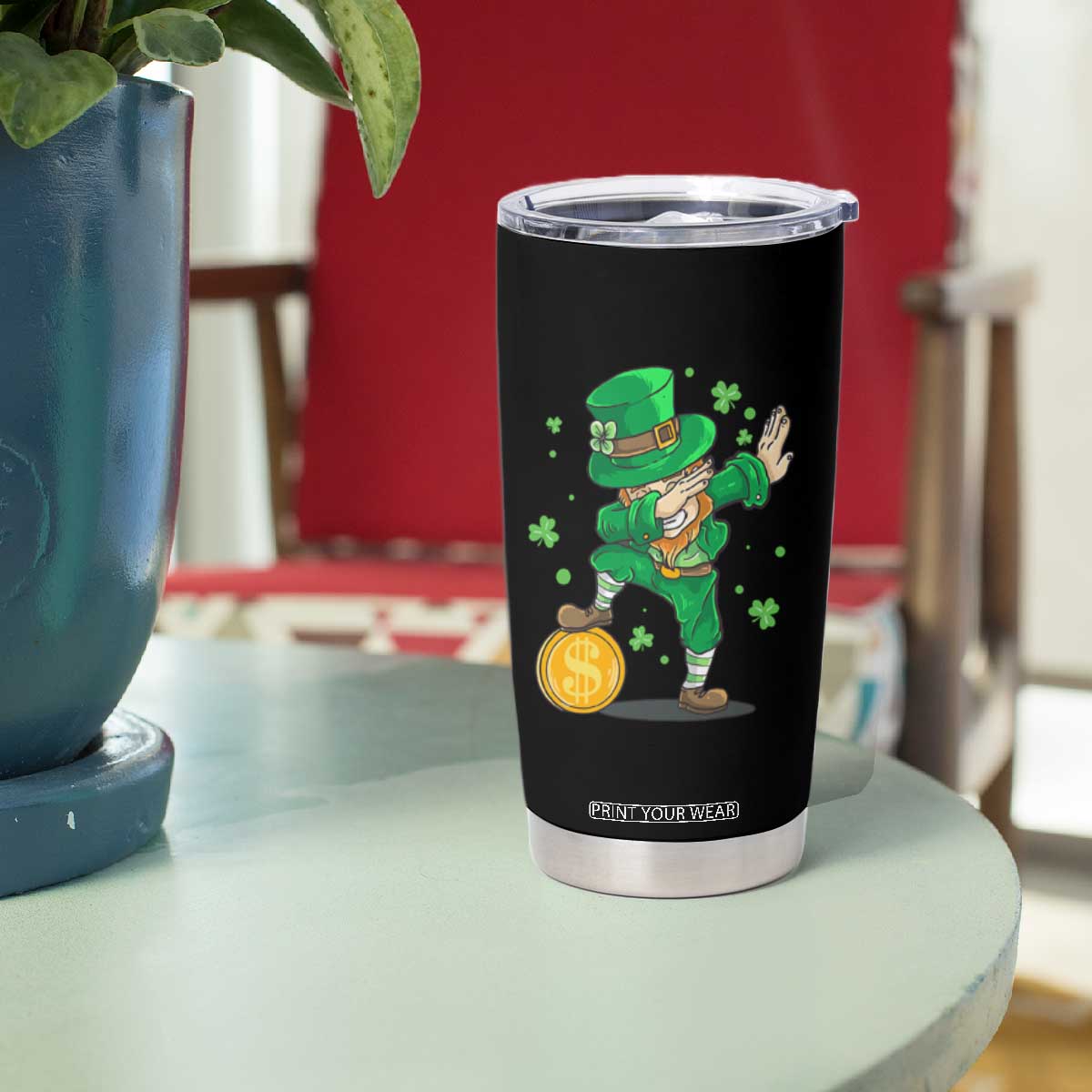 Cute Dabbing Leprechaun Tumbler Cup Funny St Patricks Day TS02