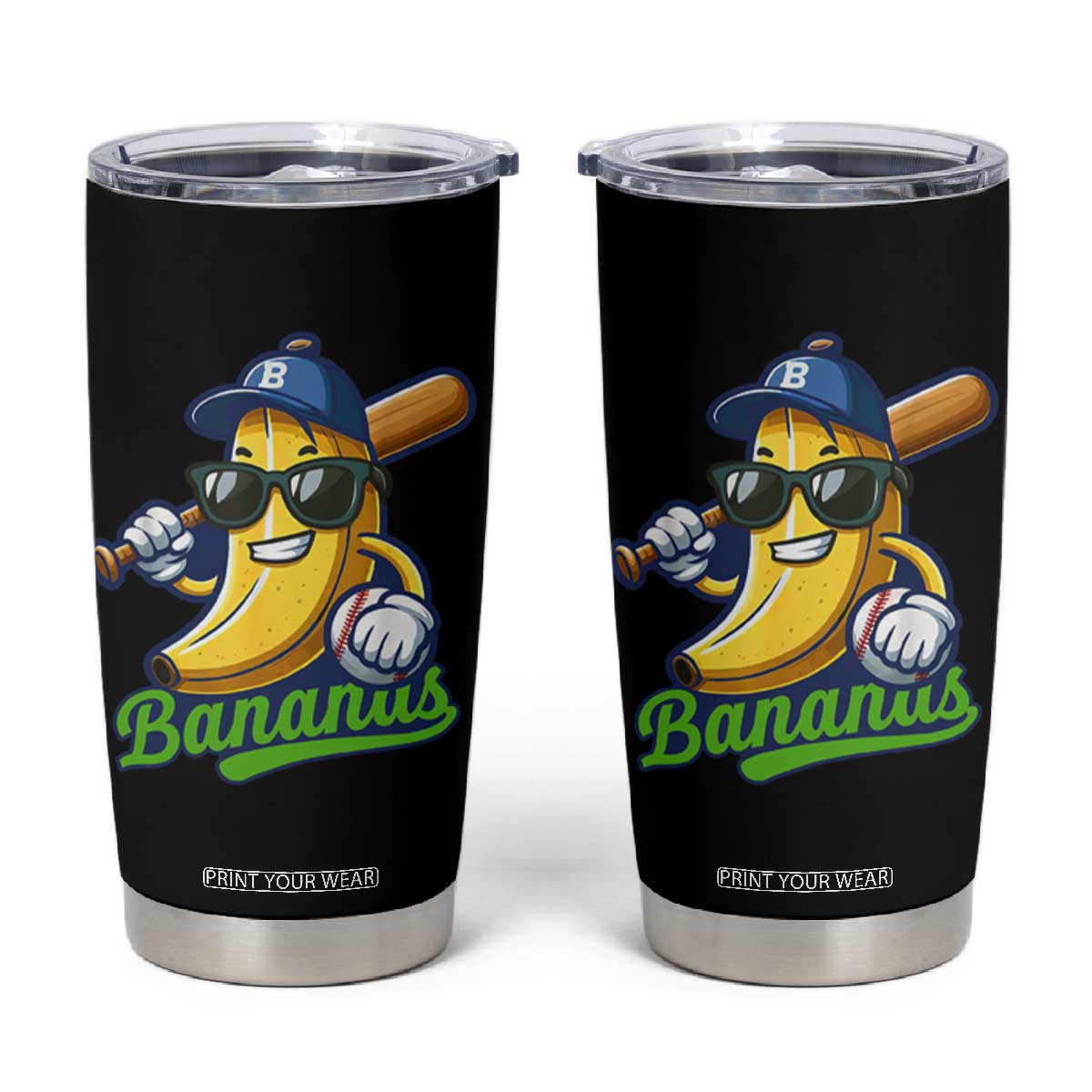 Cute Banana Graphics Tumbler Cup Funny Sports Baseball Lover TS02