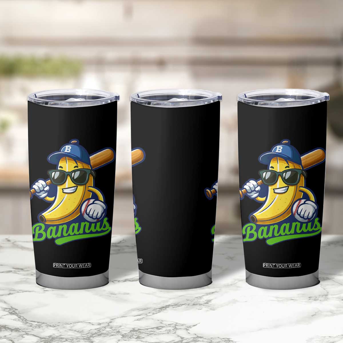 Cute Banana Graphics Tumbler Cup Funny Sports Baseball Lover TS02