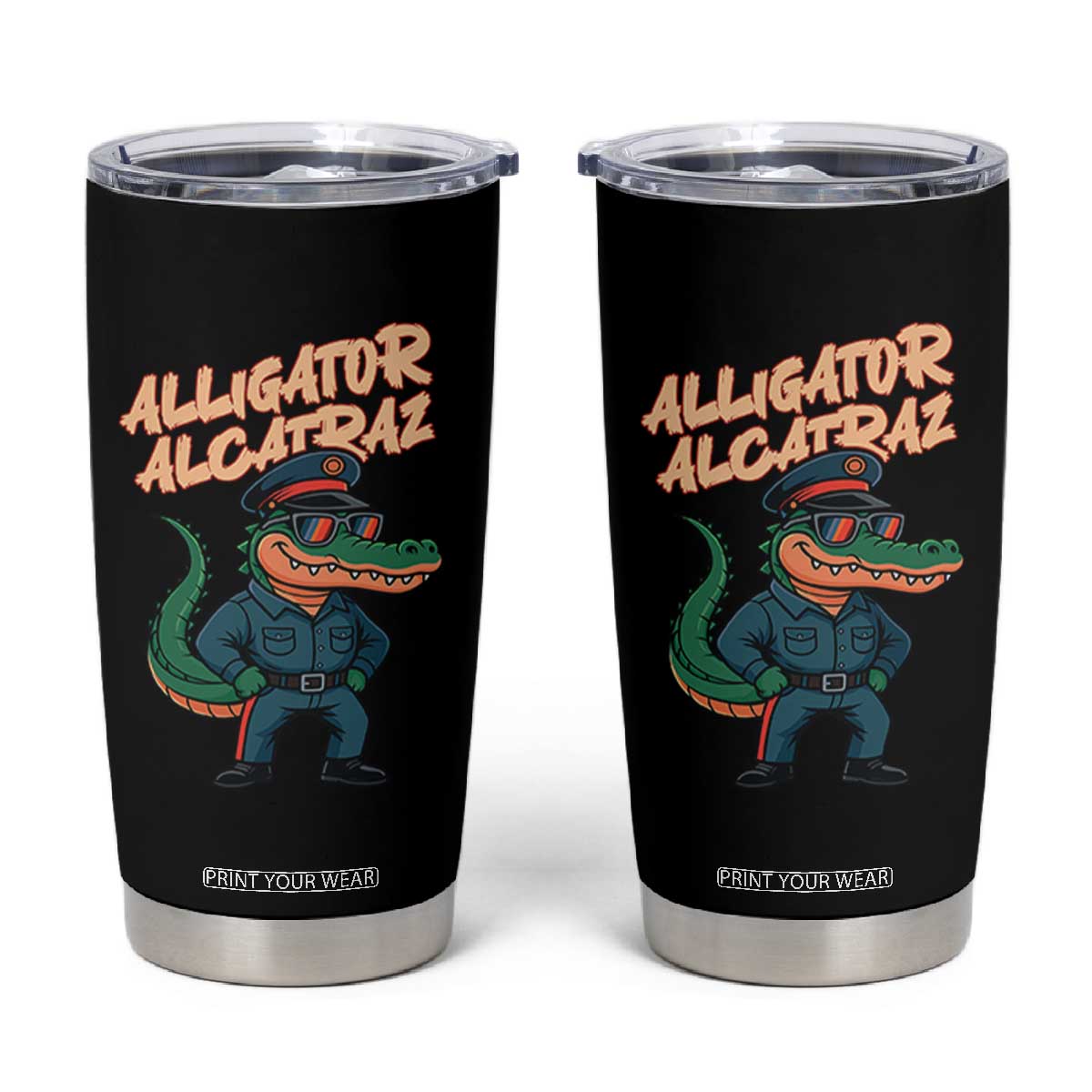 Alligator Alcatraz Political Tumbler Cup Funny Florida Gator Cop with Attitude TS02