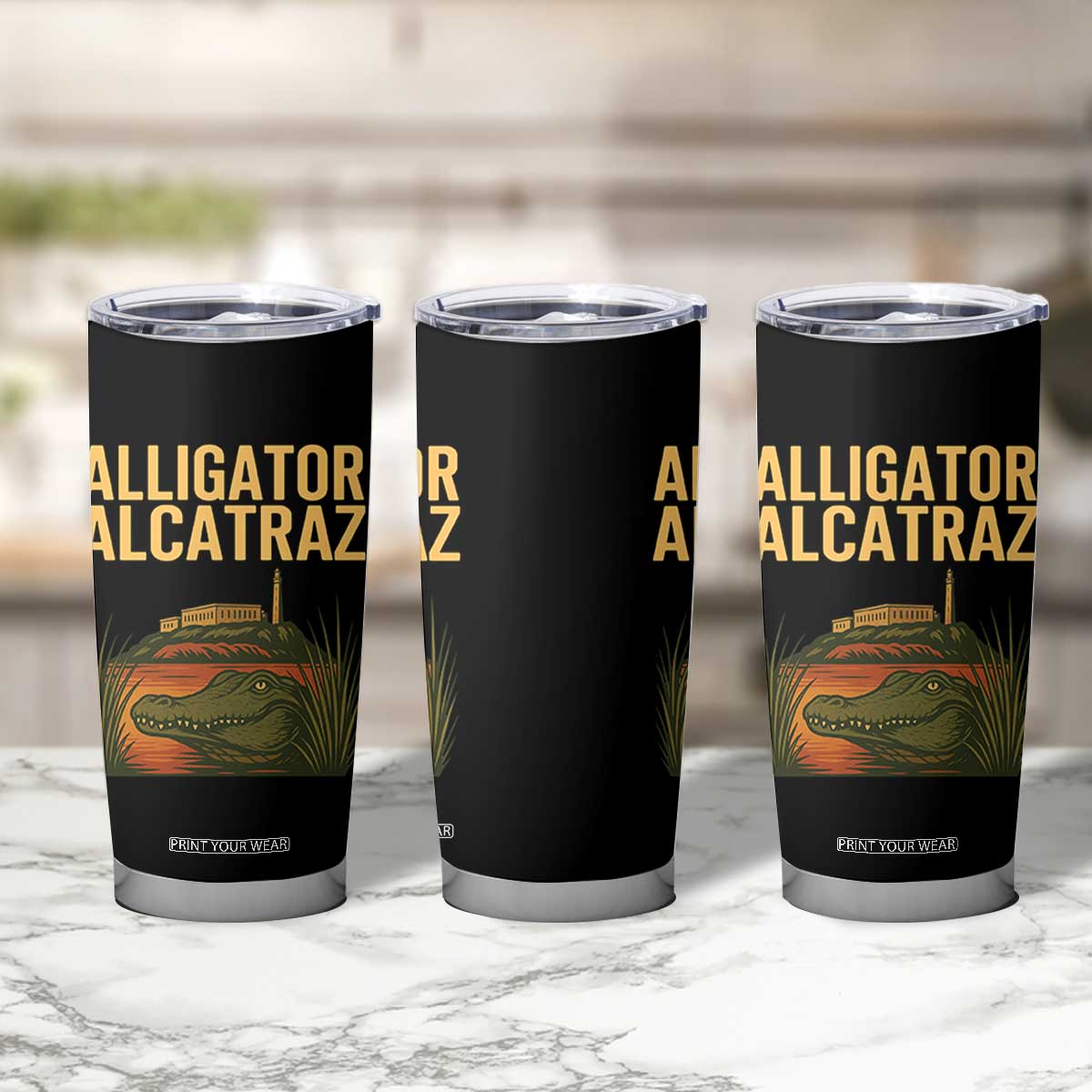 Alligator Alcatraz Florida Tumbler Cup Political Swamp Prison Dark Humor TS02