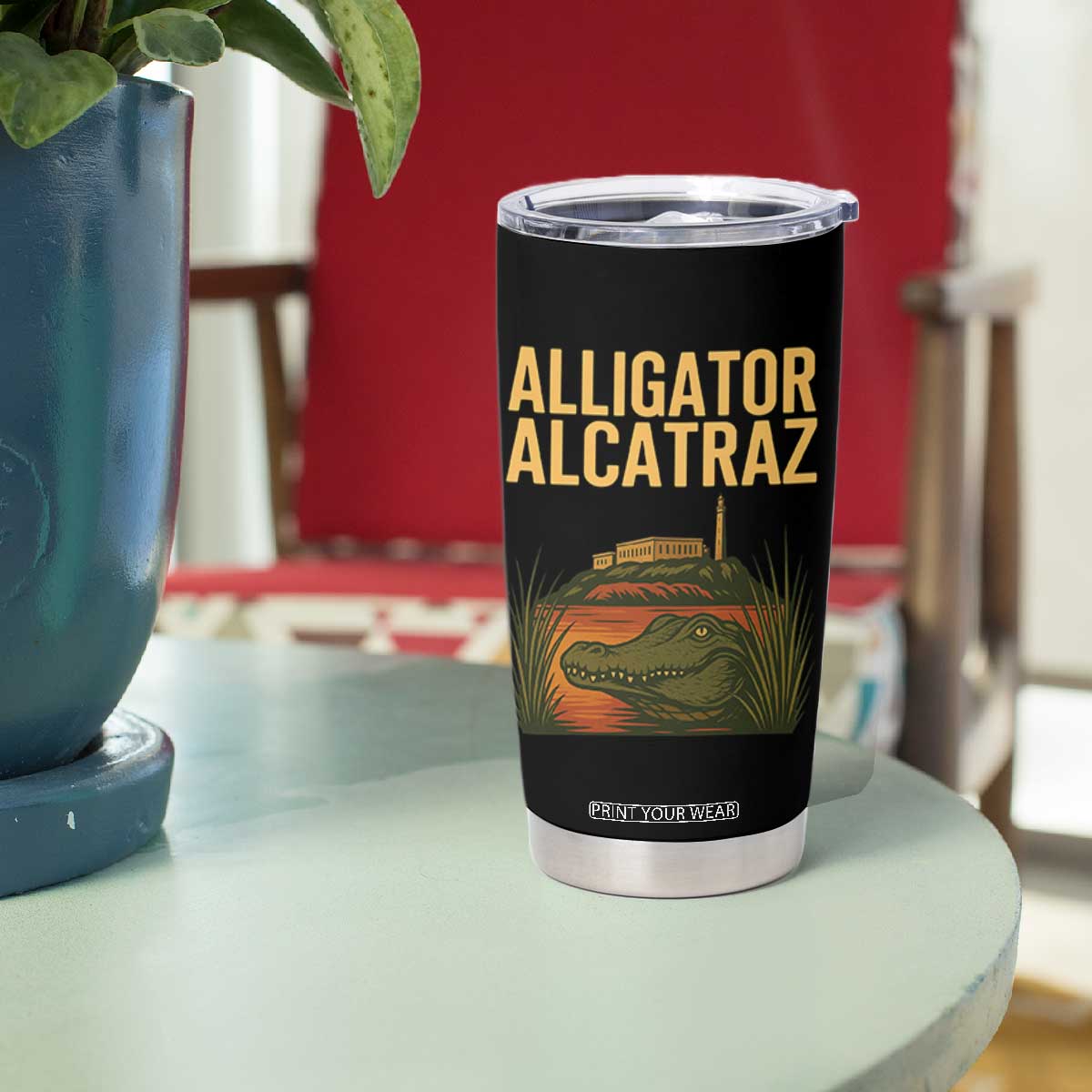 Alligator Alcatraz Florida Tumbler Cup Political Swamp Prison Dark Humor TS02