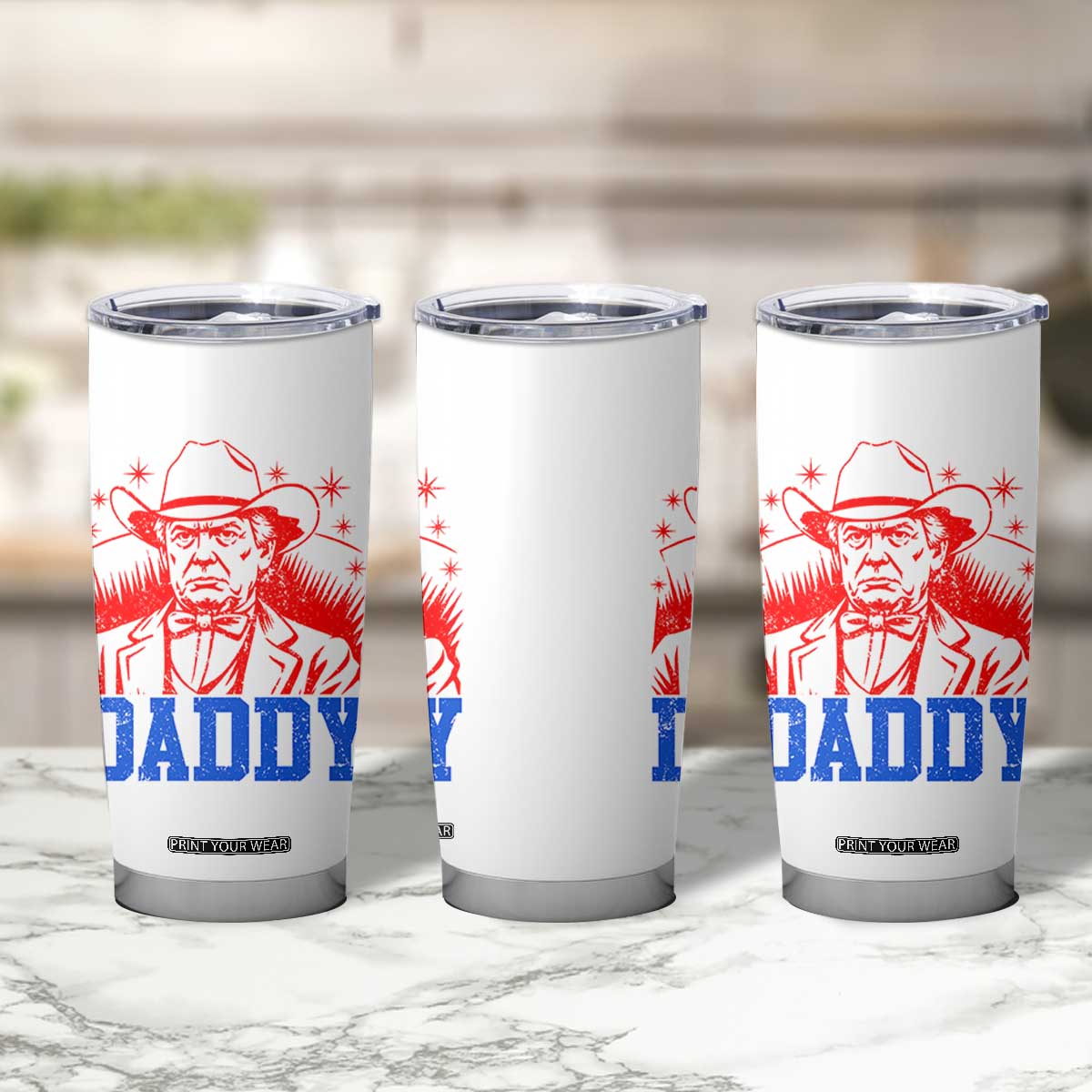 Cowboy Trump Daddy Tumbler Cup Western Politica Patriotic Americans TS02