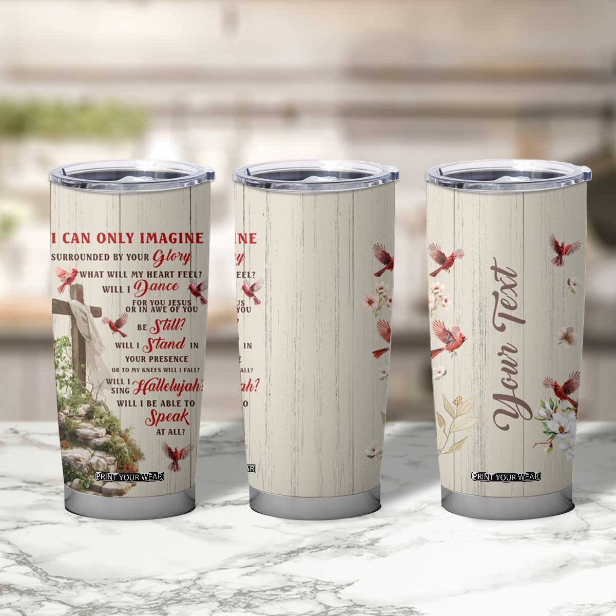 Cardinal Bird Faith Imagine Personalized Tumbler Cup TS04