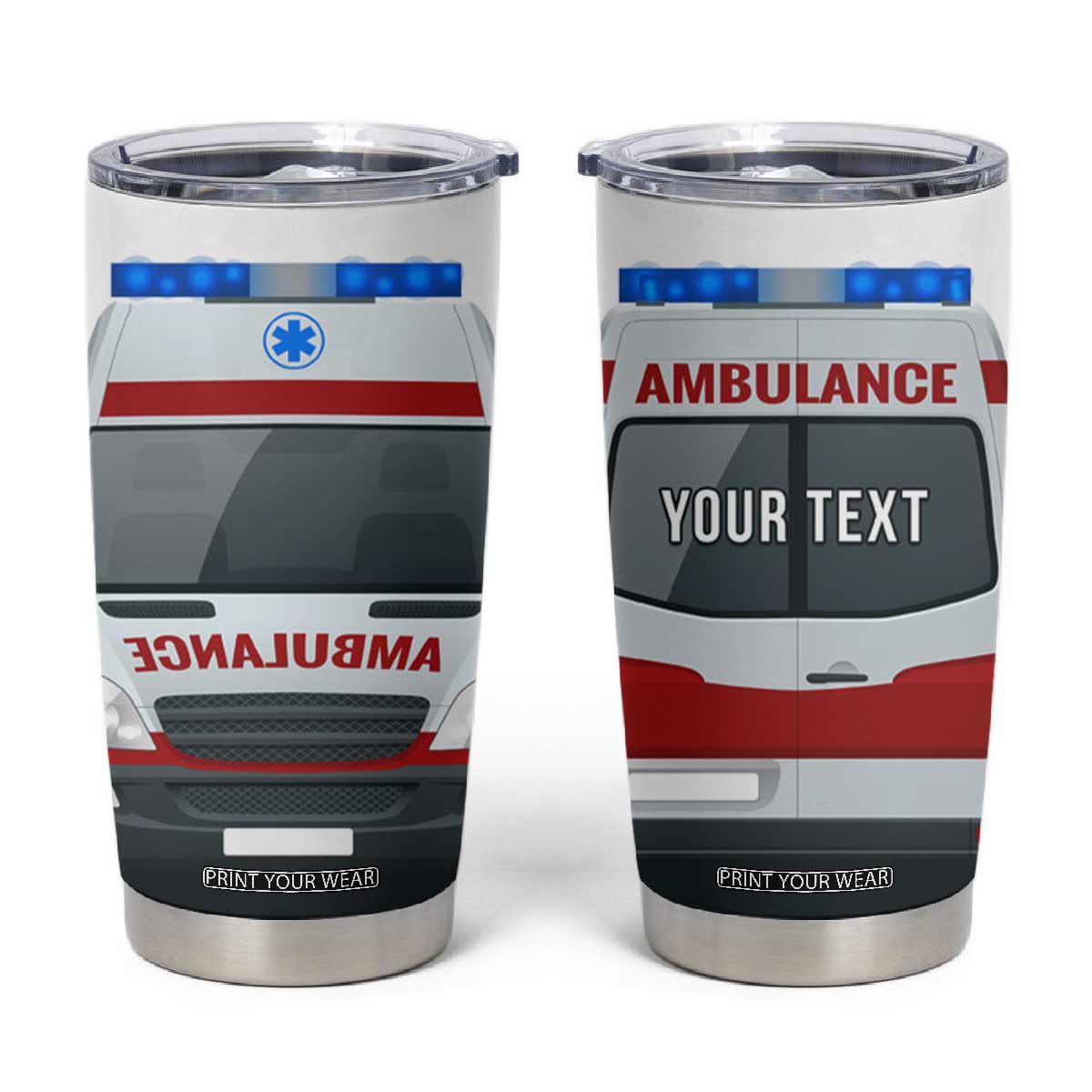 Ambulance Head And Back Personalized Tumbler Cup TS04