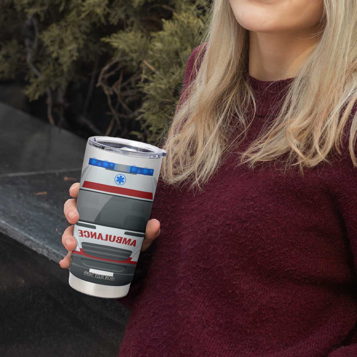 Ambulance Head And Back Personalized Tumbler Cup TS04