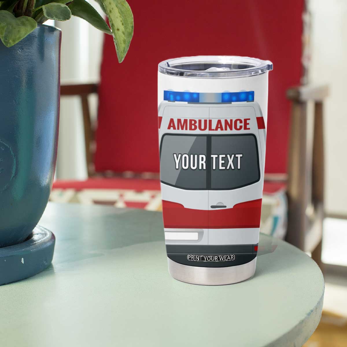 Ambulance Head And Back Personalized Tumbler Cup TS04