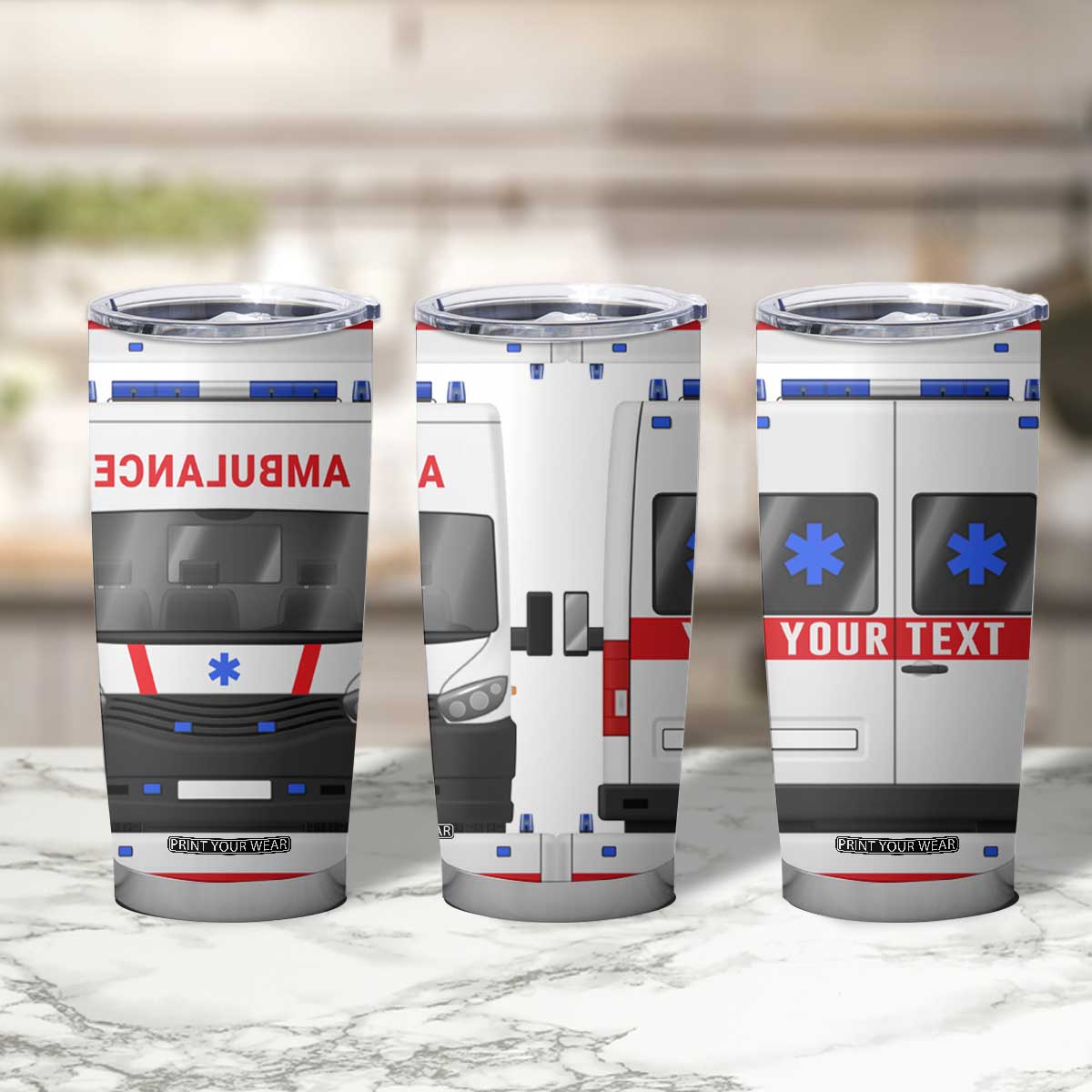 Ambulance Car Personalized Tumbler Cup TS04