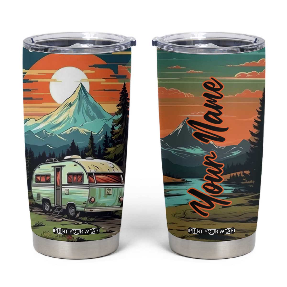 Camping Trailer Tumbler Cup Personalized TS04