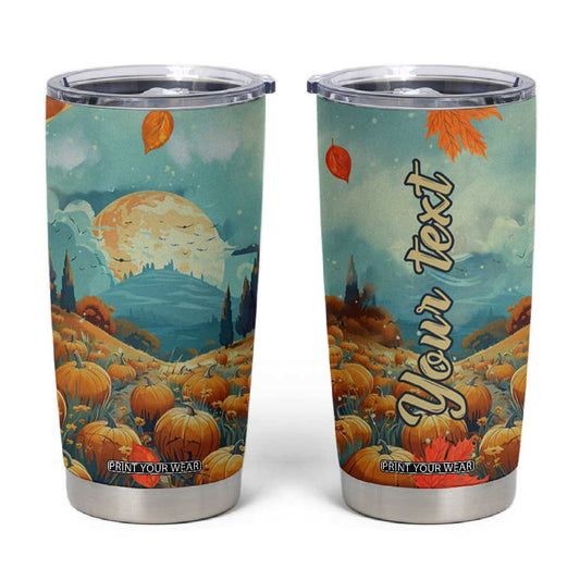 Autumn Pumpkin Field Personalized Tumbler Cup TS04
