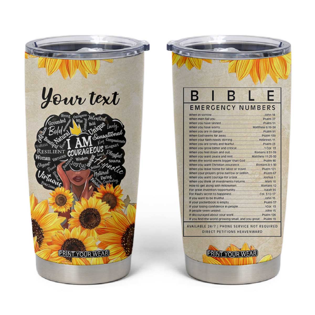 Black Women Faith Tumbler Cup Personalized TS04