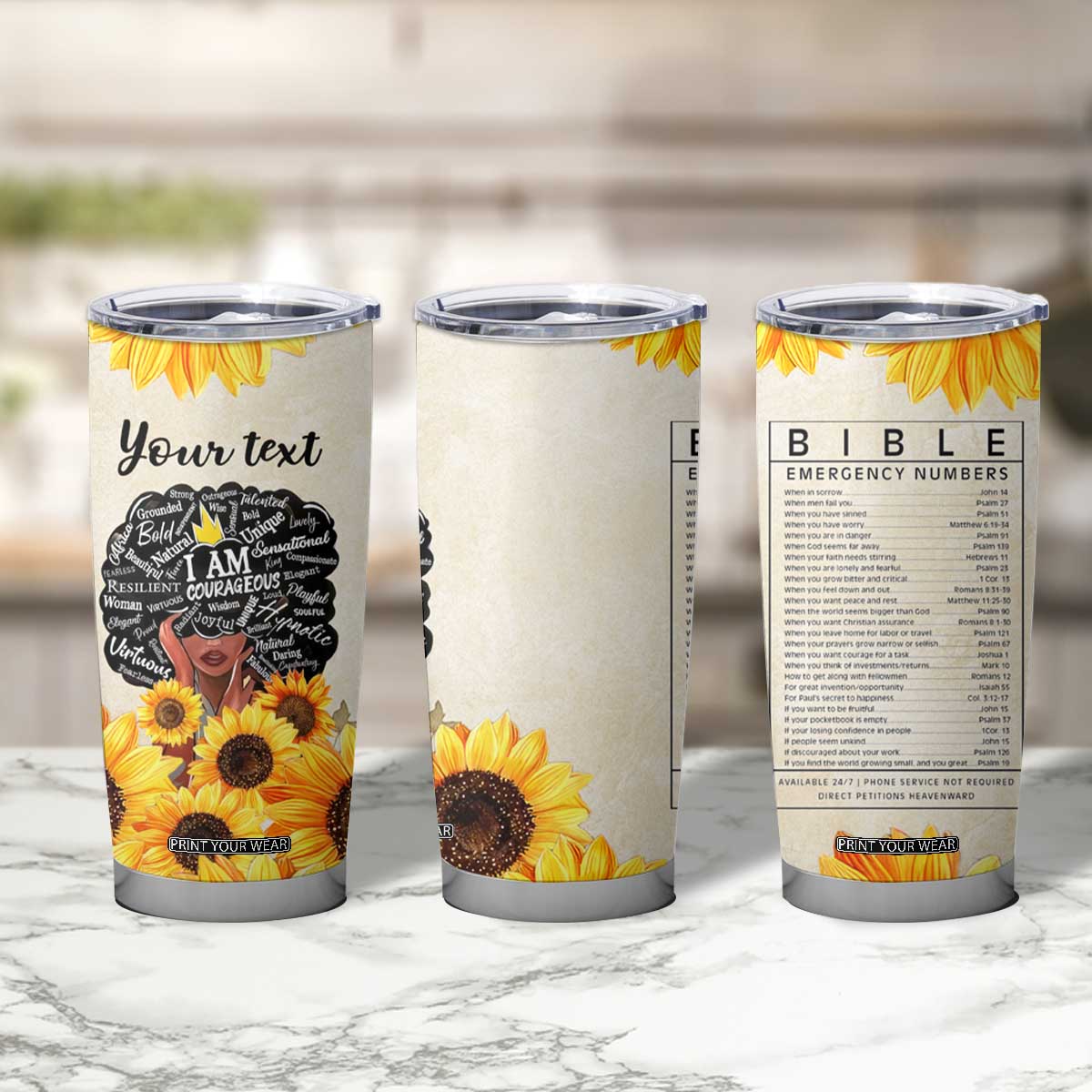 Black Women Faith Tumbler Cup Personalized TS04