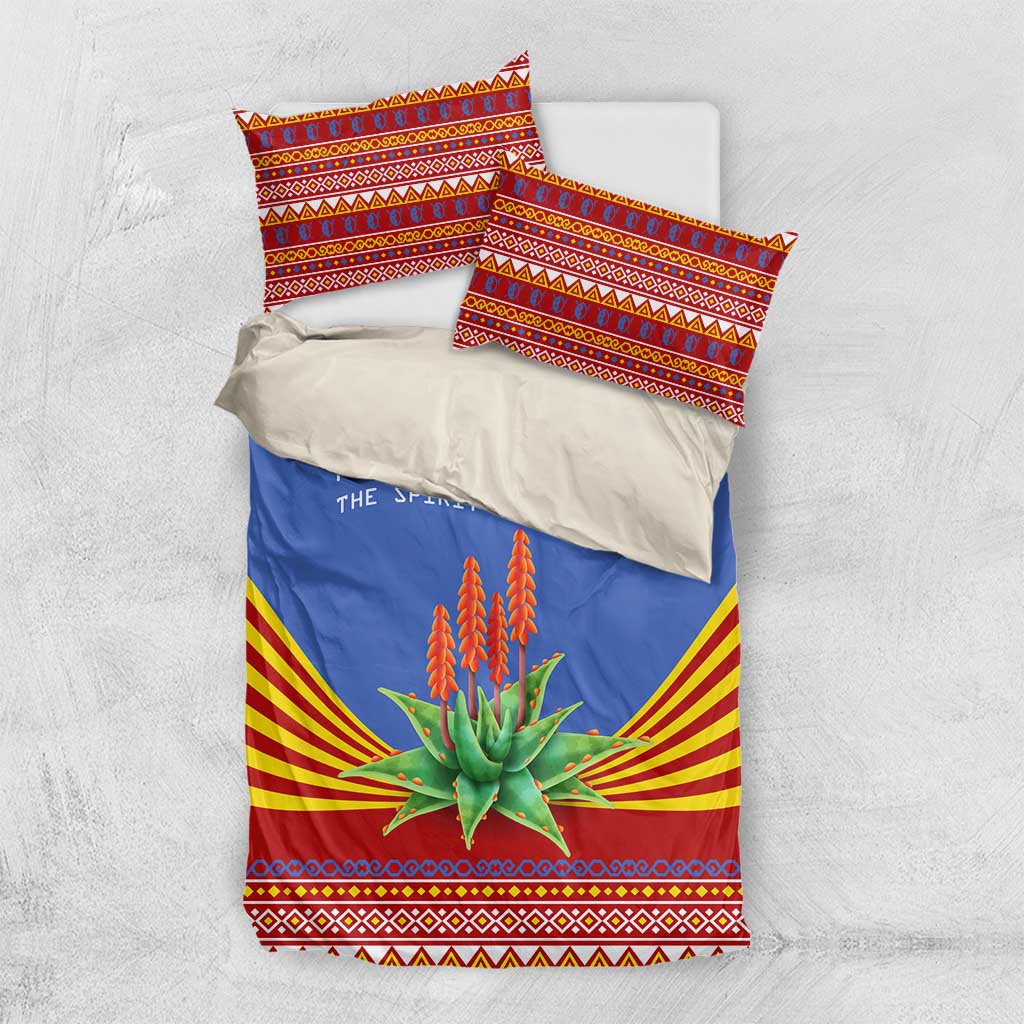 Aloe Vera Eswatini Bedding Set Flag Print and Cultural Motif From Thorn to Flame TS04