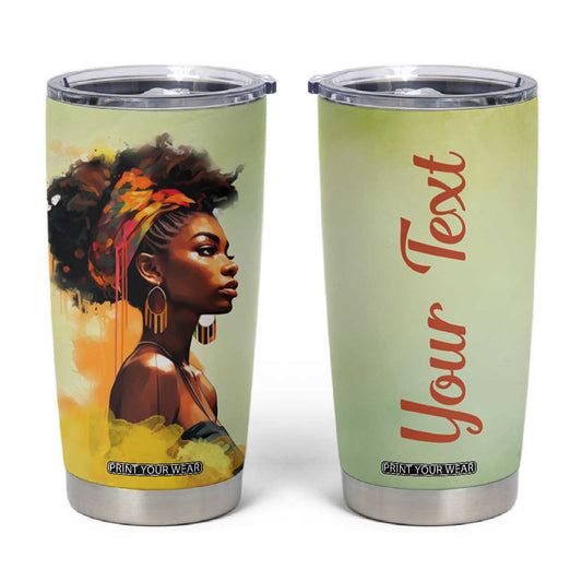 Black Woman African Tumbler Cup Personalized TS04