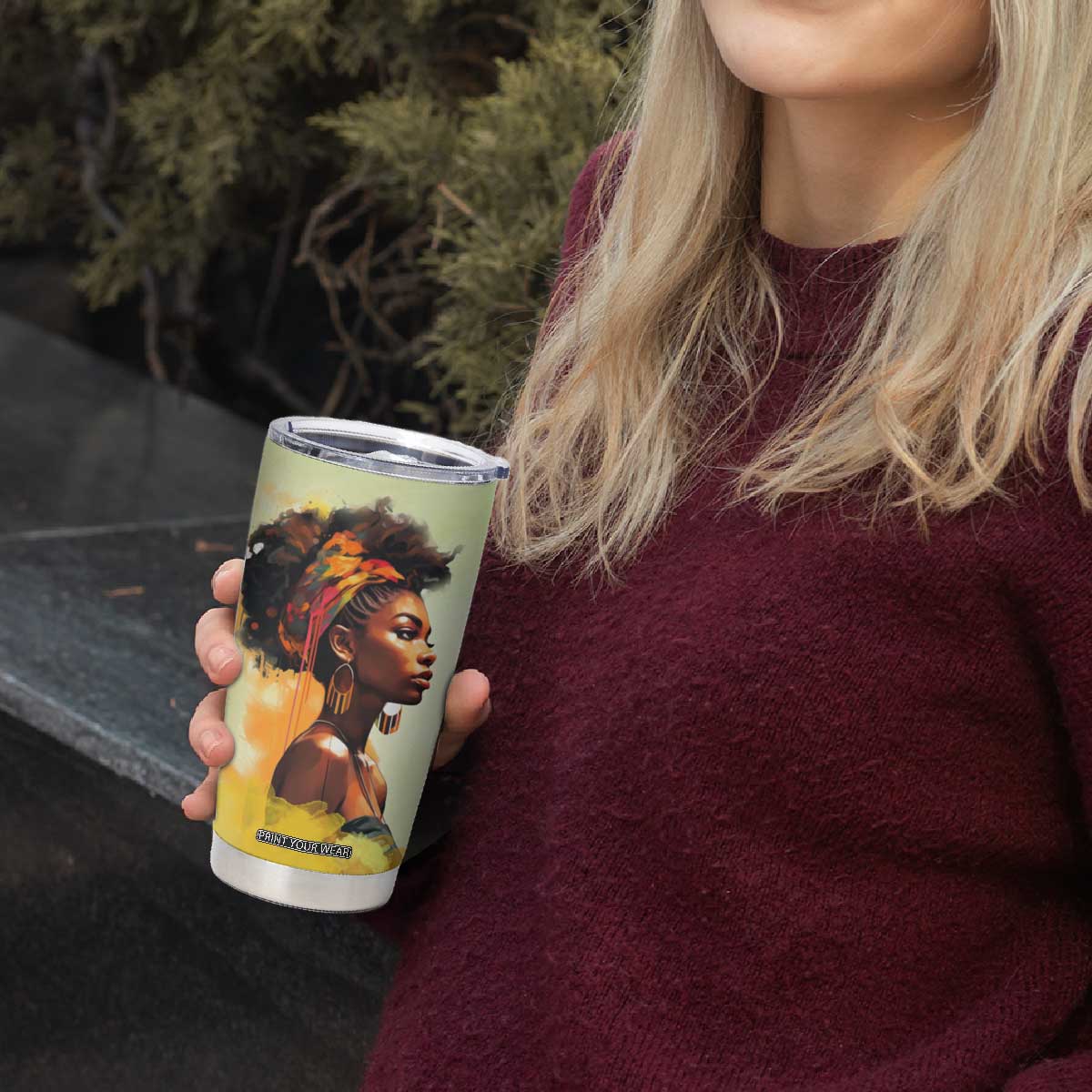 Black Woman African Tumbler Cup Personalized TS04